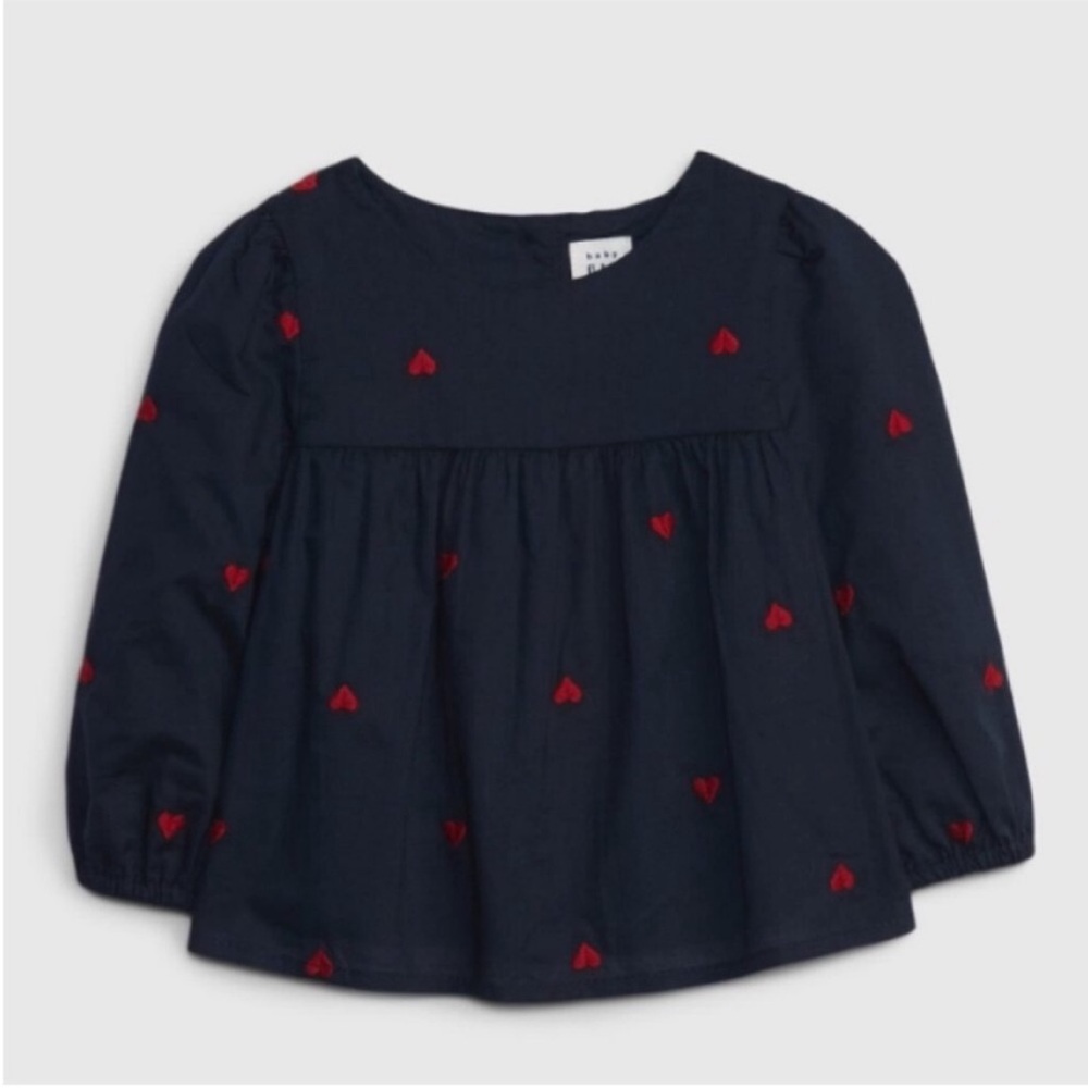 Gap baby, dark night blue, Baby Heart Top, 12-18 M